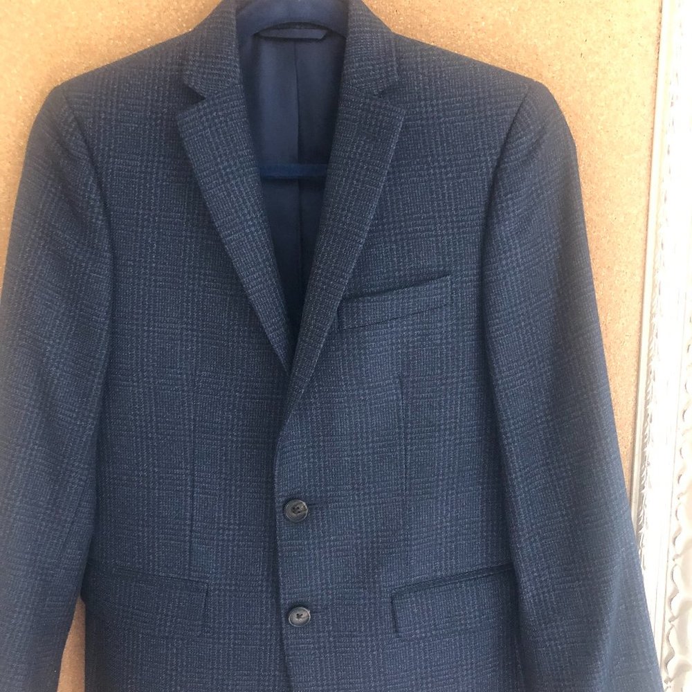 Boys Ralph Lauren Navy/Gray Plaid Sports Coat (14R)